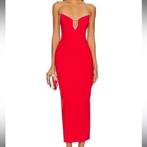 Red midi dress